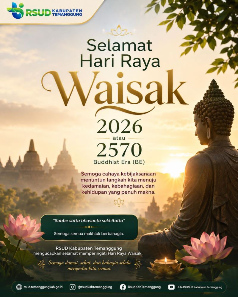 Selamat memperingati Hari Raya Waisak 2026 untuk seluruh masyarakat Temanggung