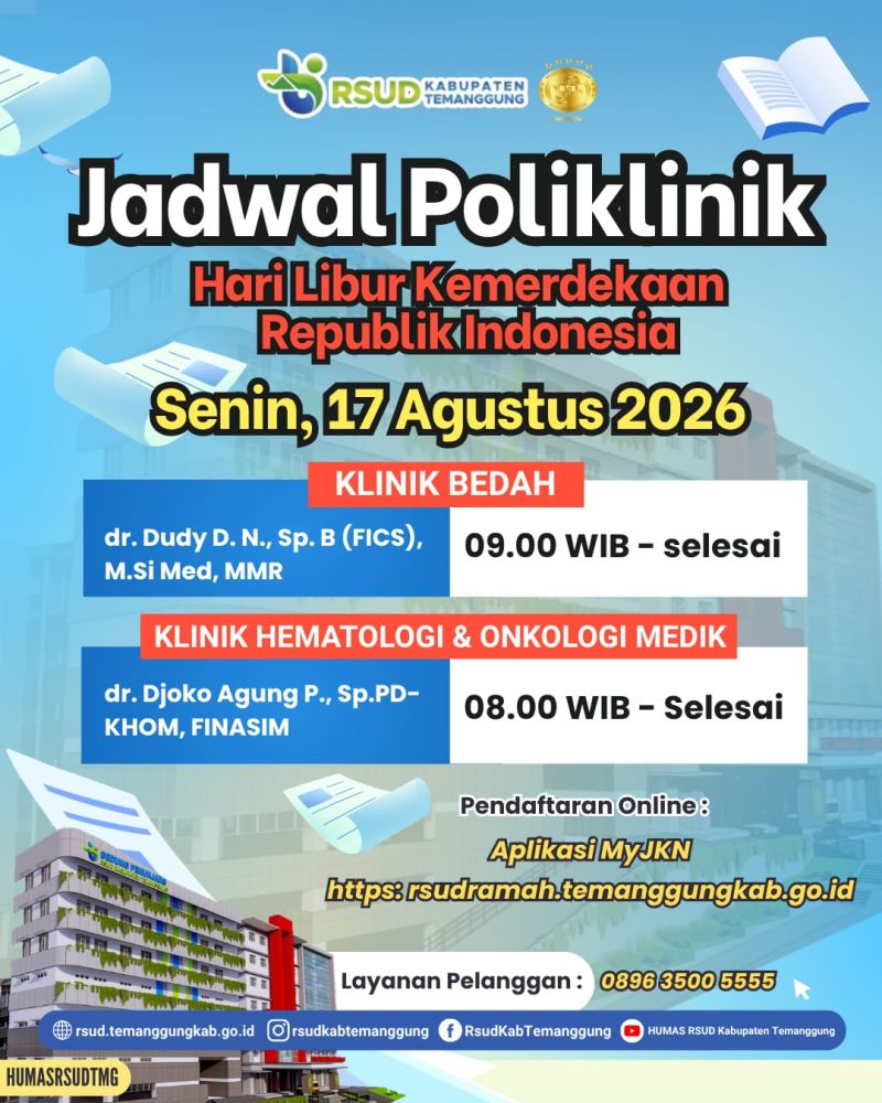 JADWAL POLIKLINIK HARI LIBUR KEMERDEKAAN